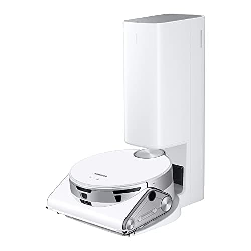 SAMSUNG Jet Bot AI+ Robot Vacuum Cleaner w/ Object Recognition, Intelligent Cleaning, Clean Station, 5-Layer Filter, Touchless Dust Removal for Hardwood Floors, Carpets, VR50T95735W, White