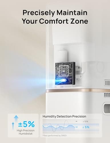 Dreo 11L Smart Humidifier Large Room 700 ft², 100H Cool Mist Air Humidifiers for Bedroom Baby Plants, Top-Fill Self-Cleaning Tank, 26dB, Auto Mode, RGB Light, Remote & APP Control, HM735S White