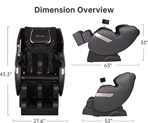 Real Relax 2025 Full Body Massage Chair of Dual-core S Track,Shiatsu Massage Recliner of Zero Gravity with APP and LCD Control,Lower Back and Calf Heating,Bluetooth,Home or Office Use,Black