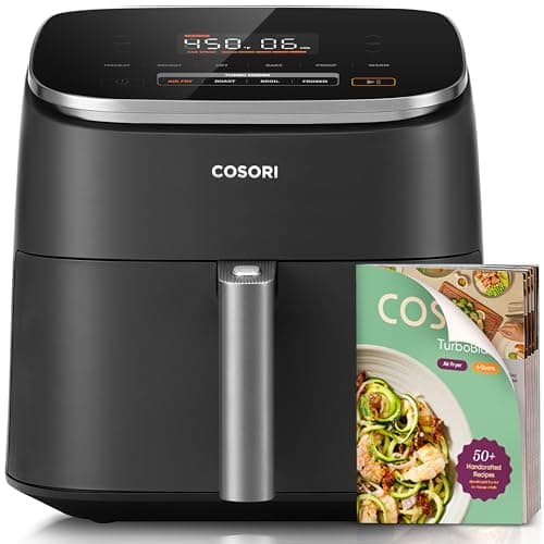 Cosori 9-in-1 TurboBlaze Air Fryer 6 Qt, Premium Ceramic Coating, 90°–450°F, Precise Heating for Even Results, Air Fry, Roast, Bake, Broil, Dry, Frozen, Proof, Reheat, Keep Warm, 120V