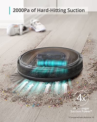 eufy by Anker, RoboVac G30 Hybrid, Dynamic Navigation 2.0, 2-in-1 Sweep and mop, 2000Pa Powerful Suction,Robot Vacuum,Wi-Fi, Boundary Strips