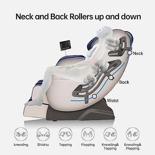 Real Relax 2025 Full Body Massage Chair of Dual-core S Track,Shiatsu Massage Recliner of Zero Gravity with APP and LCD Control,Lower Back and Calf Heating,Bluetooth,Home or Office Use,Black