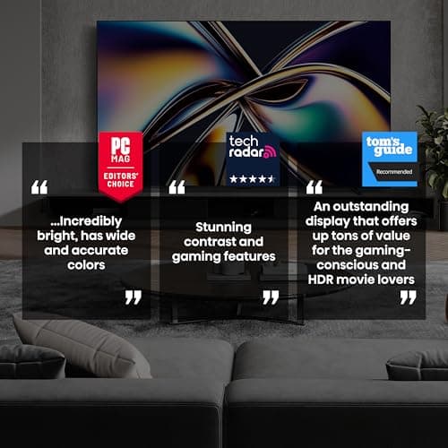 Hisense 55" Class U8 Mini-LED ULED 4K UHD Google Smart TV (55U8QG, 2025 Model) - QLED, Native 165Hz, VRR 288, Up to LD5600, 5000 Nits, HDR10+, Dolby Vision IQ · Atmos, IMAX Enhanced, 4.1.2 Ch Audio