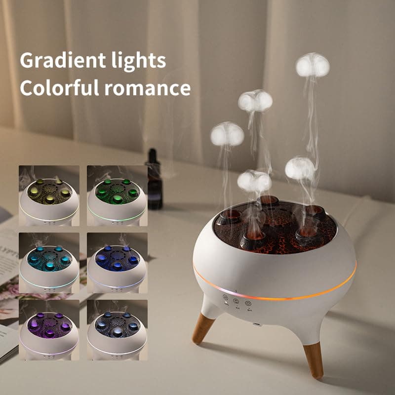 Dynamic Jellyfish Air Humidifier & Jellyfish Essential Oil Diffuser for Home,Office, Yoga - 7 Color-Changing Lights ，Remote Control ，4H/8H Timer Setting, Auto Shut-Off 250ml