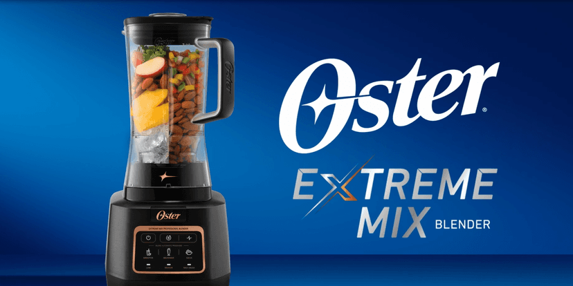 Oster Extreme Mix Blender, 1500 Watt High Speed Blender with 10-Point Blade, 64 oz. with Auto Programs