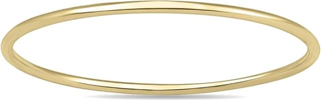 Dainty 14K Yellow Gold Stackable Band - 0.75mm Thin Domed, Size 5