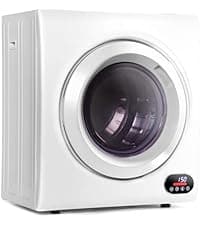 Euhomy Dryer, 3.5 Cu. Ft. 1500W Clothes Dryer, Stainless Steel Tumble Dryer with Exhaust Hose for Home, Apartment, Dorm, White