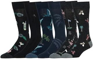Tommy Bahama 6-Pack Men's Pima Cotton Crew Socks - Black/Navy/Charcoal