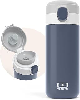 monbento MB Pop 12oz Leakproof Insulated Bottle - Hot/Cold 12Hrs, BPA-Free Blue