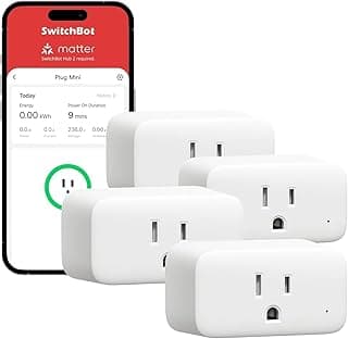 SwitchBot Plug Mini 15A: Energy Monitor, WiFi/Bluetooth, Alexa, Compact No Hub
