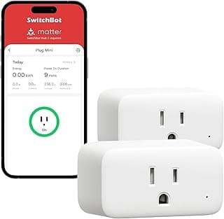 SwitchBot Mini Smart Plug: 15A Energy Monitor, WiFi/Bluetooth, Alexa/Google Compatible