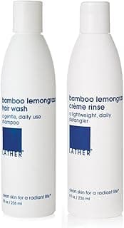 LATHER Bamboo Lemongrass Sulfate-Free Shampoo & Conditioner Set - All Hair Types, 8oz