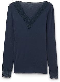 Intimissimi Ultralight Cashmere Lace V-Neck Long Sleeve Top