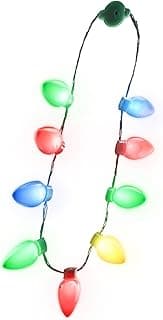 Patented 9-Bulb LED Christmas Light Necklace - 6 Modes, Batteries Included