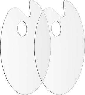 Tamaki Acrylic Paint Palette Paint Pallet Clear Paint Tray Palette, Easy Clean Non-Stick Artist Pallet for Oil Watercolor Craft DIY Art Painting Palette, 2 PCS
