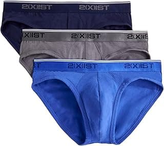 2(X)IST Men's Cotton Stretch No-Show Briefs 3-Pack - Superior Comfort
