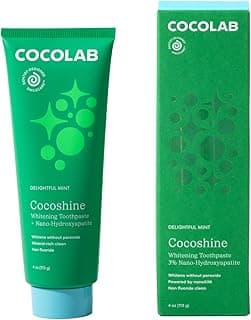 Cocoshine nHA Whitening Toothpaste: Fluoride-Free, Sensitive Teeth, Mint 4oz