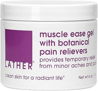 LATHER Menthol Muscle Relief Gel - Fast Natural Pain Soother, 4oz