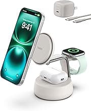 Belkin 25W Qi2 3-in-1 MagSafe Charger w/ Cooling Fan for iPhone, Watch, AirPods