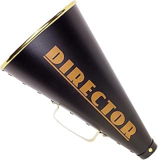13" Black & Gold Director Megaphone - Hollywood Party Prop Essential