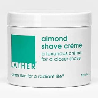 LATHER Almond Non-Foaming Shave Crème 4oz - Vegan Sensitive Skin Luxury