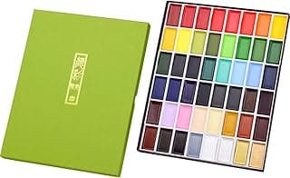 Kuretake GANSAI TAMBI Watercolor Paint Set 48 Colors, Professional-quality art supplies for artists adult painting sketching, Non-Toxic, Made in Japan