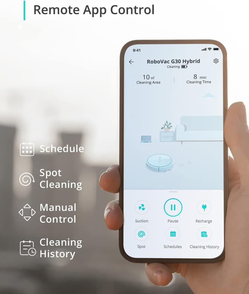 eufy by Anker, RoboVac G30 Hybrid, Dynamic Navigation 2.0, 2-in-1 Sweep and mop, 2000Pa Powerful Suction,Robot Vacuum,Wi-Fi, Boundary Strips