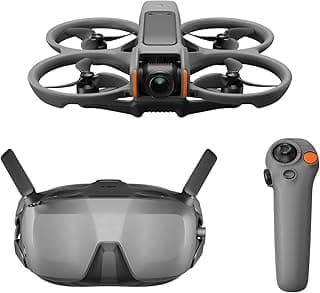 DJI Avata 2 Fly Smart Combo (Single Battery), FPV Drone with Camera 4K, Immersive Experience, One-Push Acrobatics, Built-in Propeller Guard, 155° FOV, Camera Drone with Goggles N3 and RC Motion 3