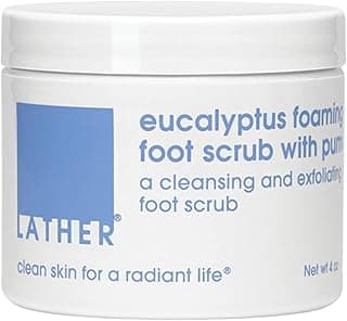 LATHER Eucalyptus Pumice Foot Scrub - Foaming Exfoliator for Cracked Heels, 4oz