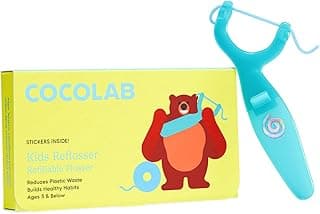 Cocolab Reusable Kids Flosser: BPA-Free, Dentist-Designed, Fun Stickers