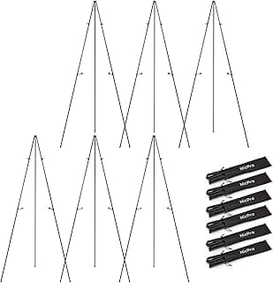 Nicpro Art Folding Easels for Display, 6 Pack 63 Inches Metal Floor Easel Stand Bulk Tripod Black Collapsible for Sign Artist Poster Wedding | with Carry Bag