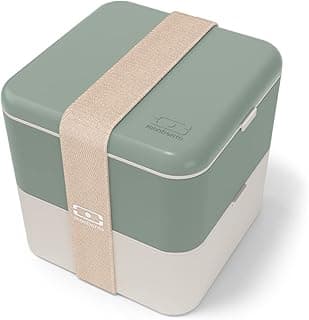 Monbento 57oz Leakproof MB Square Bento Box - BPA-Free, Microwave Safe, Green