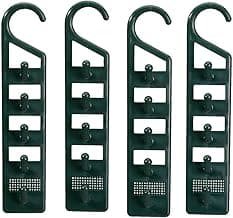 4-Pack Space-Saving Hanger Holders: 5 Hooks Each, Durable Green Plastic