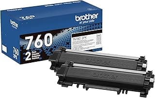 Brother TN760 High-Yield Black Toner Twin Pack - 6,000 Pages