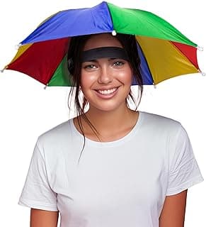 13" Hands-Free Umbrella Hat: Sun/Rain Shield for Festivals & Fishing