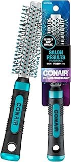 Conair Metal Round Hairbrush - Hair brush for blow out with Metal barrel and Nylon bristles - Adds body and fullness - Perfect for short hair and home hair stylists