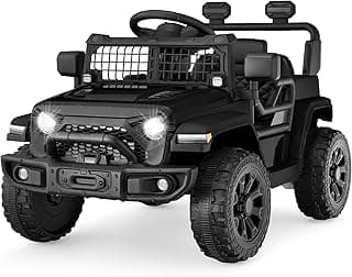 6V Kids Mini Truck Ride-On: Remote Control, Suspension, LED Lights - Black