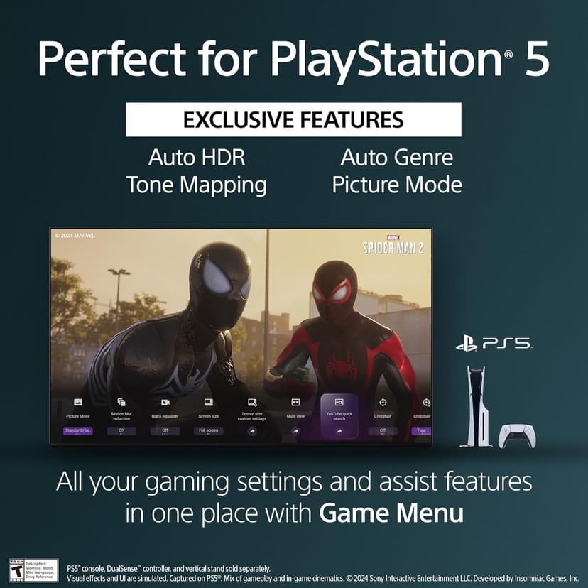 Sony BRAVIA 8 II 65 Inch TV, QD OLED, 4K Smart Google TV, XR Processor with AI Technology, Ultra Slim Design, 120hz Television, Dolby Vision/Atmos, Exclusive Features for PS5, K-65XR80M2, 2025 Model