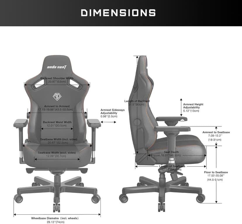 Anda Seat Kaiser 3 XL Gaming Chairs for Adults - Ergonomic Pink PVC Leather Gaming Chair with Lumbar Support, Comfortable Office Seat with Neck Support - Heavy Duty Wide Gamer Seat