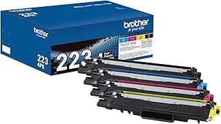 Brother TN223 4PK Genuine CMYK Toner: 1400pg Black, Pro Quality