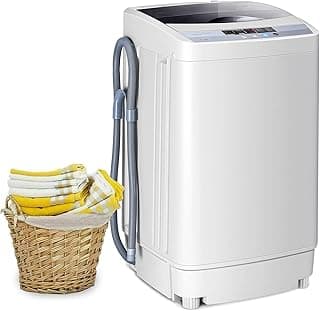 COSTWAY 12lbs Compact Portable Washer & Spinner: 10 Programs, Full-Auto