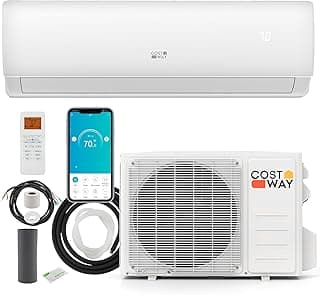 COSTWAY 11500 BTU WiFi Mini Split AC/Heater, 17 SEER2, 750 Sq Ft, Alexa