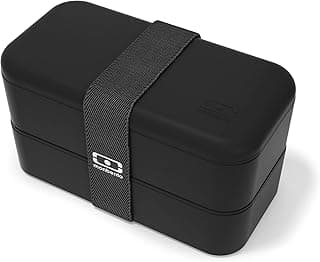 monbento Onyx Bento Box: Leakproof 34oz, Microwave Safe, BPA-Free Black