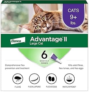 Advantage II Large Cat Flea Killer: Vet-Recommended, Kills in 12 Hrs, 6-Mo Supply