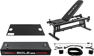 SOLE SRVO Weight Trainer: Bench, Bands & Pushup Stand Home Gym