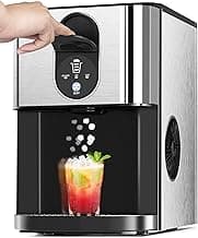COWSAR 44lb Nugget Ice Maker: Self-Cleaning Dispenser, Countertop Silver