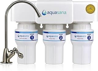 Aquasana 3-Stage Under Sink Filter: 99.99% PFAS/Lead Reduction, Fast Flow