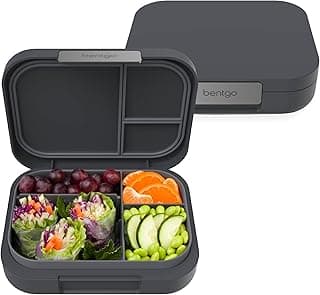 Bentgo Modern Leakproof Adult Bento Box: 5.5 Cups, 4 Compartments, Microwave Safe (Gray)
