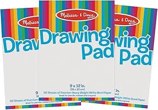 Melissa & Doug 3-Pack Kids Sketch Pads: 150 Heavyweight 9x12 Sheets, Ages 3+ FSC
