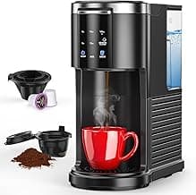 COWSAR 2-in-1 K-Cup & Ground Coffee Maker, Fast Brew, 40oz Tank, Black